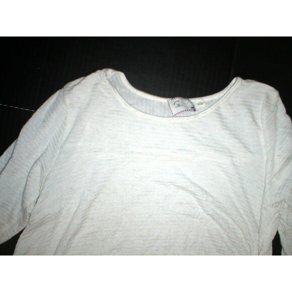 New Womens 9-h15 stcl Anthropologie Top Ivory White Rayon Blend Soft XS Tan Long - Picture 2 of 4